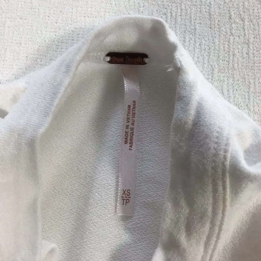 Free People Twist Front Choker Neck Top White XS boho festival chic